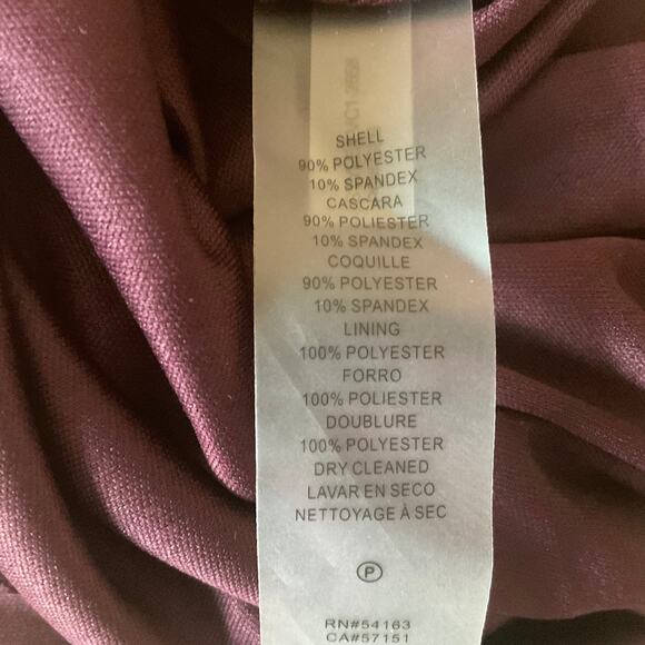 Vince Camuto Velvet Long Sleeve Floral Print Sheath Cocktail Dress Purple Size 8 - Picture 10 of 12